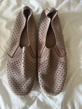 Skechers Women's Perforated Slip-On Flats — Taupe